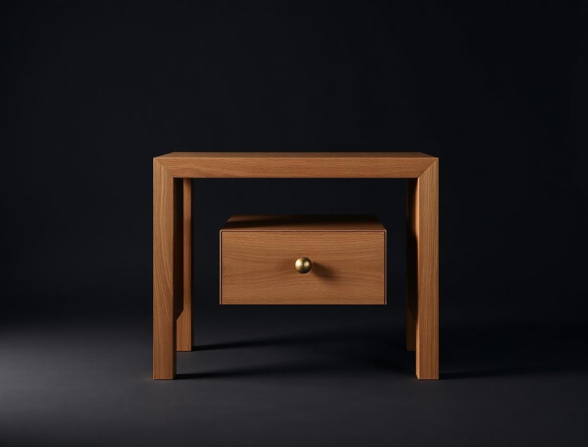 Sabine Nightstand — Single-drawer oak nightstand